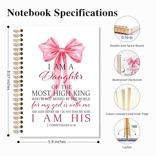 2 Corinthians 6:18 Spiral Notebook, Bible Verse Notebook for Women