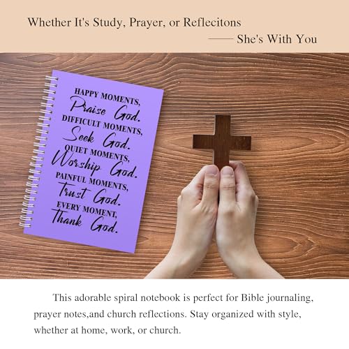 JOHSBYD 2Pcs Christian Spiral Notebook – Bible Verse Journal for Women - color: 2pcs Moments Purple