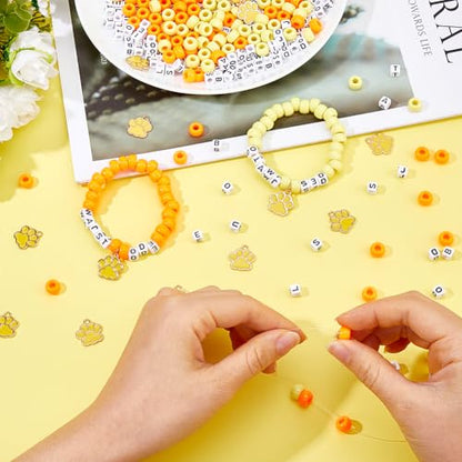 DICOSMETIC DIY Letter Bead Bracelets Making Kits Wild About Jesus Bead Bracelets Including 400Pcs Plastic Beads 420Pcs Acrylic Letter Beads 30Pcs Alloy Paw Print Charm and White Elastic Cord for Adult