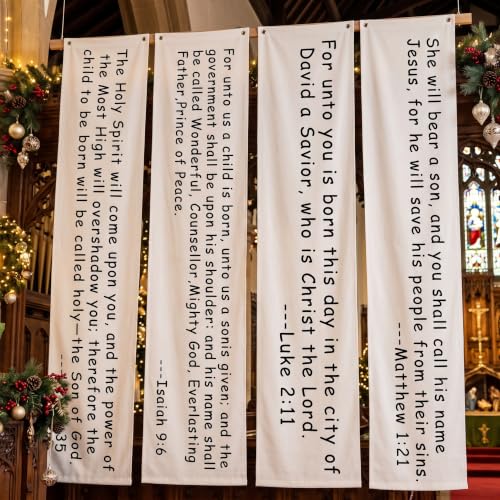 Irenare 4 pack Christmas Christian Nativity Backdrop for Church Wall