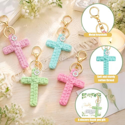 ANGOLIO 36PCS Cross Keychains with Gift Cards Christian Gift Bulk for Women