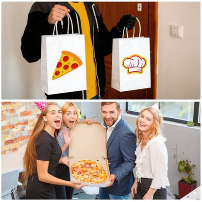 Weekgrat 18 Pcs Pizza Party Themed Bags with Handles 3 Styles Double Side Print Snack Candy Gift Bag for Pizza Party Decor Supplies - style: Pizza