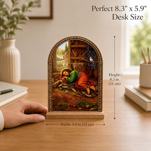 TALPGOD Sleeping St Joseph Stand Catholic Ornament Statue – Saint Joseph Statue Acrylic Tabletop Décor for Home Altar & Desk,Christian Gift for Women & Men,Imagen De San Jose Dormido Estatua - color: Sleeping St Joseph