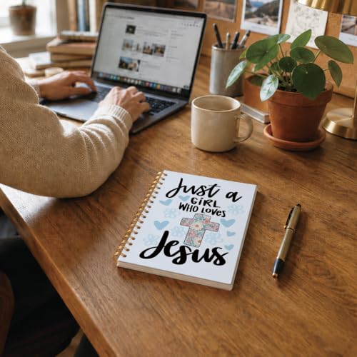 foedor Blue Christian Bible Verse Spiral Notebook Journal, 5.5×8.3 Inch - style: jesus blue
