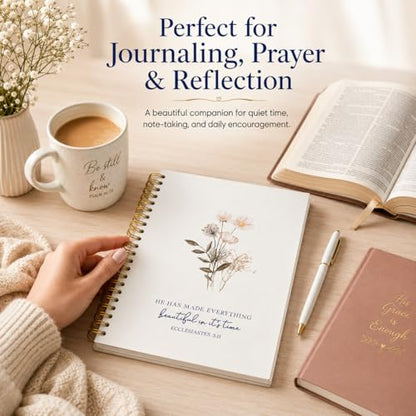 Bible Journal for Women, Prayer Journal with Lined Pages, Hardcover - color: Ecclesiastes 3:11