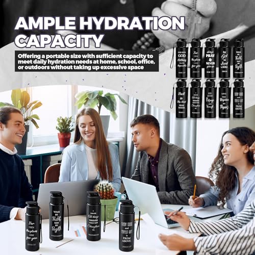 Mifoci 20 Pcs Christian Religious Water Bottle Bulk 17 oz, Black - color: Black