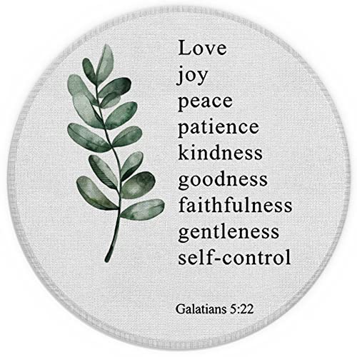 Christian Bible Scripture Galatians 5:22 Love Joy Peace Mouse Pad 7.9x7.9 Inch,Non-Slip Rubber Base Mousepads for Dorm Office Home Desk Decor, Christian Teen Girls Women Gifts