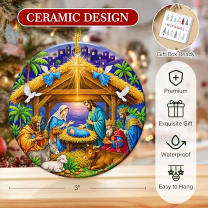 FaCraft Nativity Ornaments Holy Night Religious Christian Ornaments - color: 1-14 Nativity