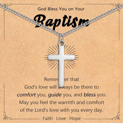 Leyung Baptism Confirmation First Holy Communion Christening Gifts for Boys - color: Baptism