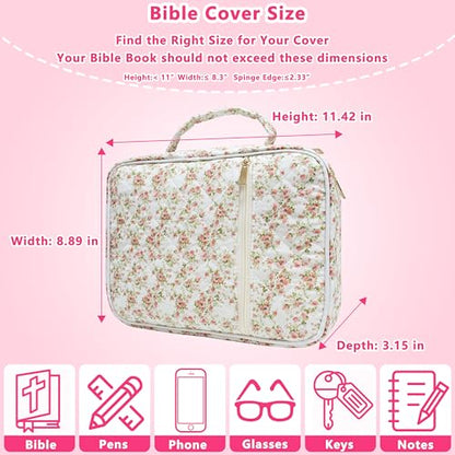 Bible Cover for Women (Siamese Rose, Large) - color: A4 Siamese Rose