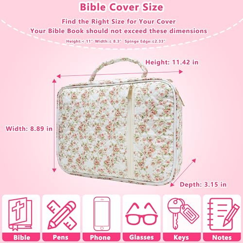 Bible Cover for Women (Siamese Rose, Large) - color: A4 Siamese Rose