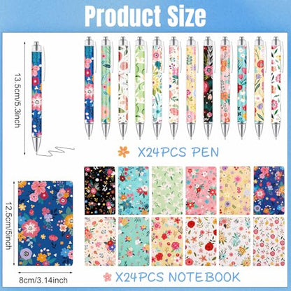 Maritown 48Pcs Bible Verse ballpoint Pens with Christian Notepads - style: Flowers