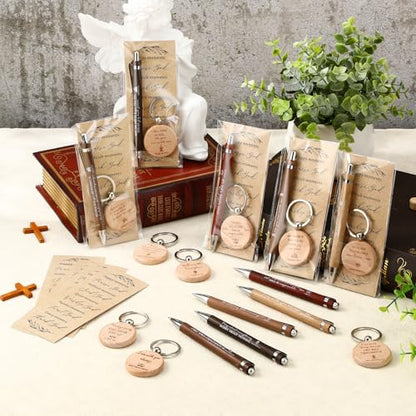 Lincia 20 Sets Christian Gift Bulk Religious Bible Bamboo Pens