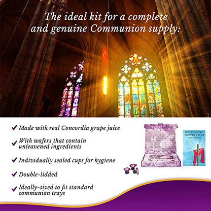Celebration Cup, Grape Juice and Wafer Communion Cups Set With a 30-Day Devotional, Pack of 30