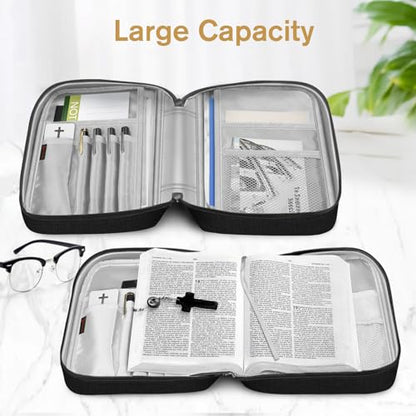 FINPAC Bible Cover, Carrying Book Case Bible Bag with Handle - color: Midnight