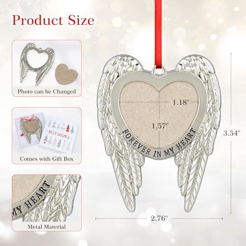 D4DREAM Memorial Christmas Ornament Metal Angel Wing Memorial Picture Frame - color: 3-1 Angel