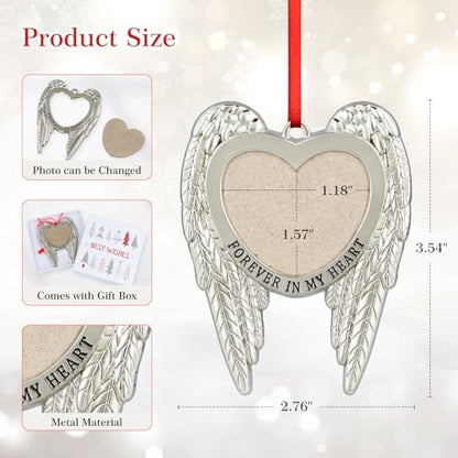D4DREAM Memorial Christmas Ornament Metal Angel Wing Memorial Picture Frame - color: 3-1 Angel