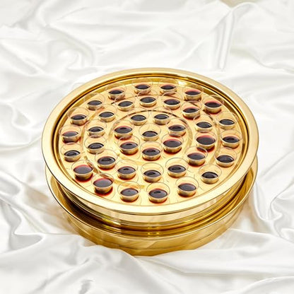 Zhehao 2 Pcs Communion Trays & Disposable Chalices Church Supplies, Gold - color: Gold