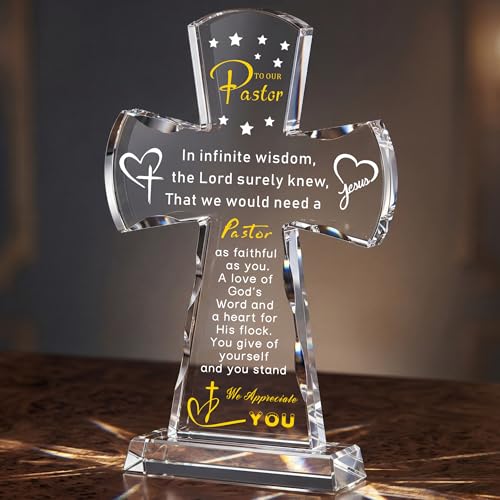 Ghtixsu Pastor Appreciation Gifts for Men Women Crystal Cross Decor - color: Pastor Appreciation Gifts