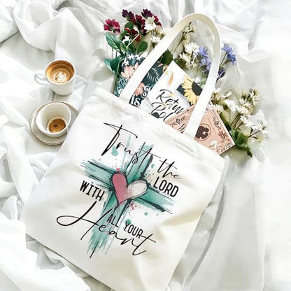 Bible Tote Bags Cute Christian Preppy Canvas Tote Bag Christian Gifts for Women Reusable Shopping Bags(Parent) - color: Bible-1