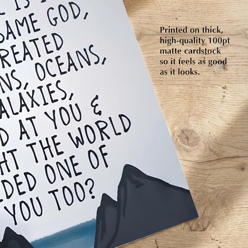 Christian Scripture Wall Art, Same God of Creation, 11x14 white framed - color: White, size: 14"L x 11"W