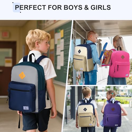 VX VONXURY Kids Backpack for School Travel,16.7 Inch Lightweight Bookbag - color: Inky Green Blue