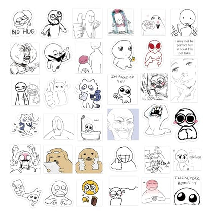 PRSTINCOL Meme Sticker Book, 36 Sheets 460+ Pcs, Black and White Funny Meme Stickers for Adults and Teens, Die Cut Vinyl Stickers for Journaling Scrapbooking DIY - color: Meme