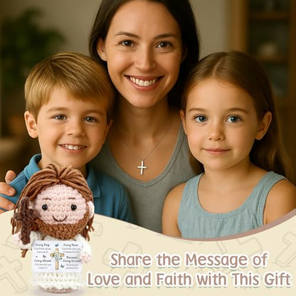 Positive Jesus Crochet Christian Gifts Handmade Emotional Support Jesus - style: every day God thinks of you...