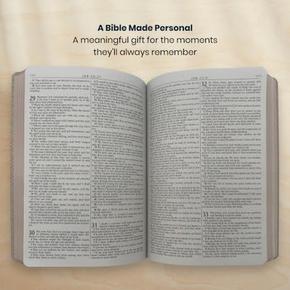 Personalized KJV Small Print Bible for Adult, Name Engraved, Standard Size - color: Dark Brown