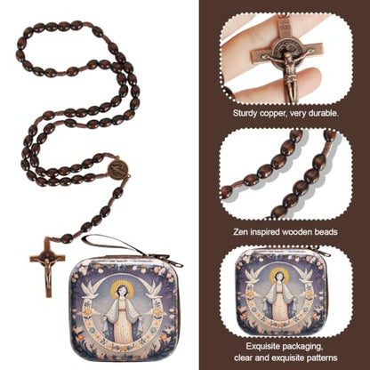 Catholic Rosary Beads, Rosarios Cross Pendant Decorative Prayer Box - color: Style-9