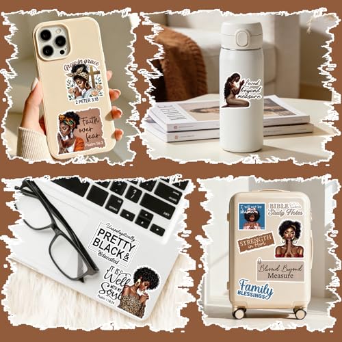 Prayer Board Supplies Kit - 50 Pcs Black Girl Bible Verse Stickers - color: Black Girl
