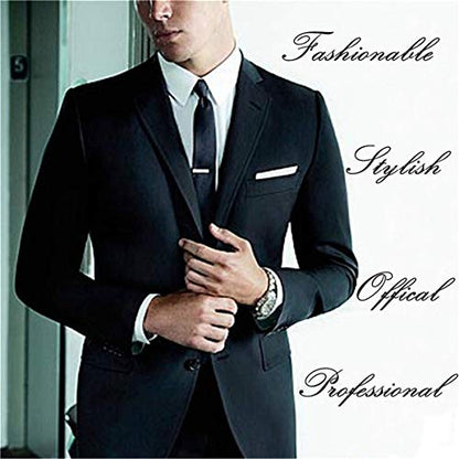 Tie Clips for Men, Mens Tie Clip Silver, Mens Tie Bars, Clip on Tie for Men - color: Silver Tie Clip J