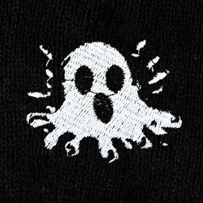 Black Beanie Hat for Men Women Embroidered Knit Winter Beanies Cap - color: Ghost