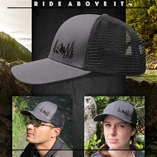 Grace Folly Trucker Hat for Men or Women- Many Cool Designs - color: Mountain- Gray
