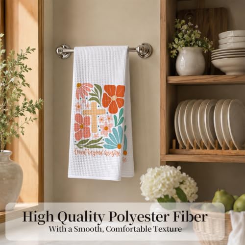 Boho Flower Christian Kitchen Hand Towels 16x24 Inch - color: Boho Flower