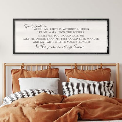 RLWangChao Spirit Lead Me Wall Art, 40x15 Inch, Black - color: Spirit Lead Me (Black), size: 40"L x 15"W