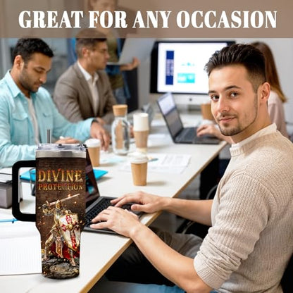 DUUV Armor of God Tumbler 40oz, Insulated Christian Cup Gift for Man Women - color: Armor Of God