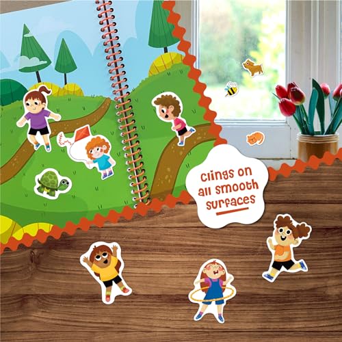 Stick4Ever Jelly Sticker Book® - for Kids - Waterproof, Easy to Clean Reusable Sticker Book for Toddlers- Reusable Road Trip Activities for Kids - Stocking Stuffers for Toddlers (Park) - style: Park
