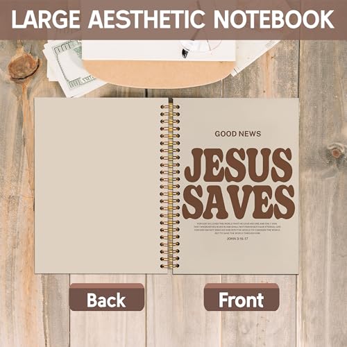 KAOWT Christian Christian Notebooks, Jesus Office Supplies for Desk Women, Prayer Journal for Woman Man, Bible Journaling Notebooks for Office School Supplies, 5.5x8.3 Inch - color: notbook bible-jesus saves