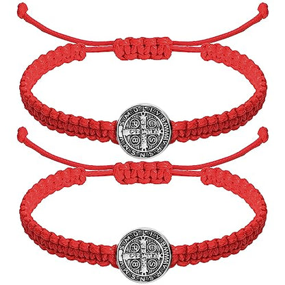 Fumete 2 Pcs Saint Benedict Medal - color: Red