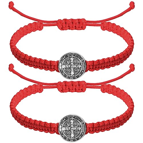Fumete 2 Pcs Saint Benedict Medal - color: Red