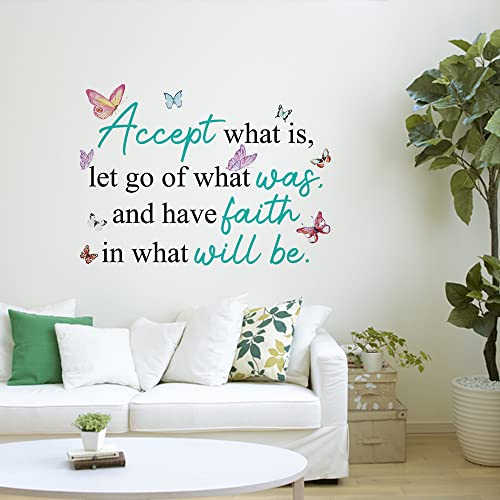 Inspirational Wall Decals Stickers,Accept What is, Let Go of What was