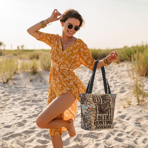 Funny Christian Tote Bags For Women With Zipper Christian Gifts For Work Gym Travel Beach Women With Large Capacity - color: Deer-2