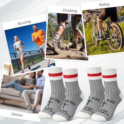 Glitopper 10 Pairs Christian Cross Socks for Men Women Church Gifts Bulk