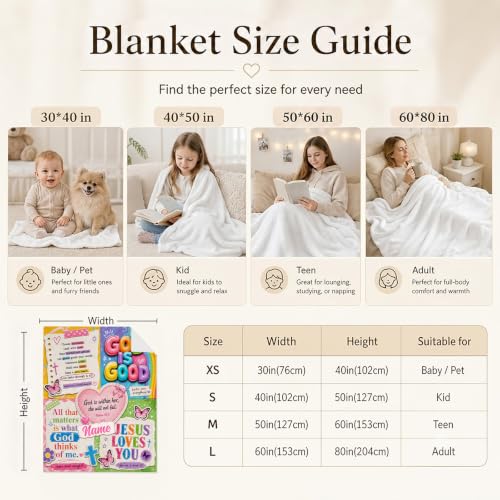 Custom Kids Blanket Gift, Personalized God Theme Blanket for Bedroom - color: Yellow