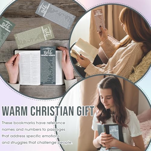 Motiskyy 100 Pcs Bible Emergency Numbers Bookmark Gift, Morandi - color: Morandi