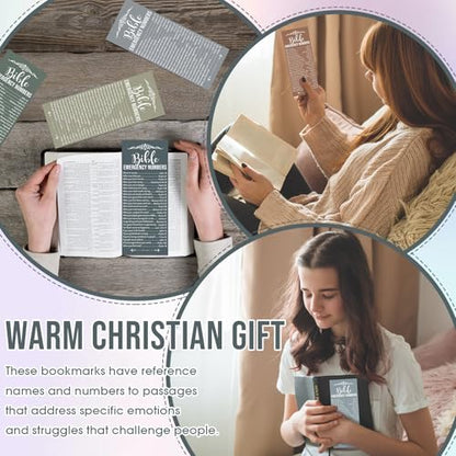 Motiskyy 100 Pcs Bible Emergency Numbers Bookmark Gift, Morandi - color: Morandi