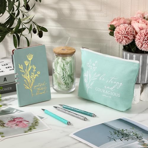 Funnymoom 6 Pcs Pastor Gift Set Tumbler Journal Pens Green - color: Green, size: Be Still