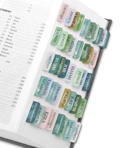 Taja Bible Tabs, 75 Large Print Index Tabs for Women & Men - color: R-coastal Grace