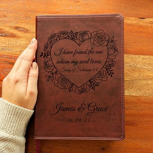 SacredBound Personalized ESV Super Giant Print Bible – Burgundy TruTone Faux Leather | Custom Name Engraved | English Standard Version with 17-Point Font & Full-Color Maps (Song of Solomon)